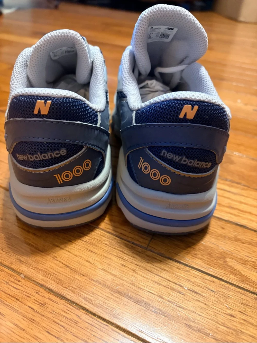 New Balance 1000 Kids Navy and Silver Running Sneakers